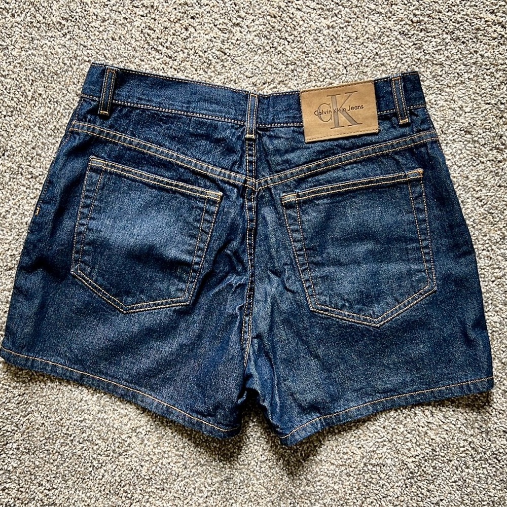 VTG Calvin Klein Dark Wash High Rise Jean Shorts